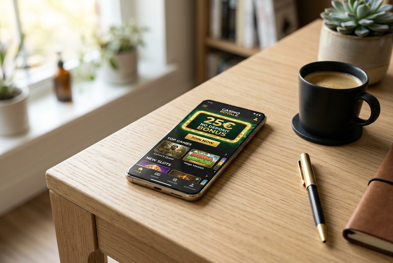 Smartphone displaying 25 euro bonus offer